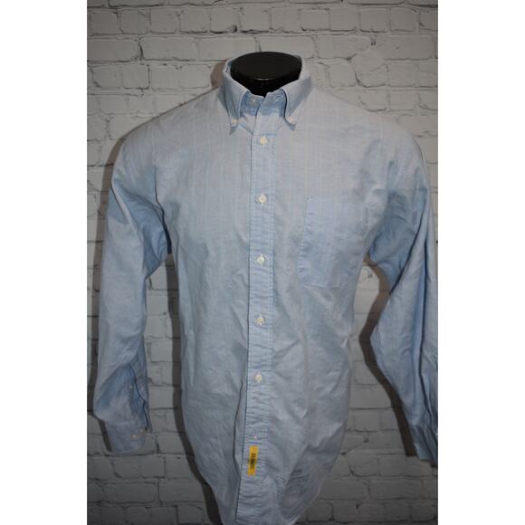 B-D BAGGIES Dress Shirt Men XL Classic Fit Cotton Blue Striped Made in The USA - Picture 6 of 7